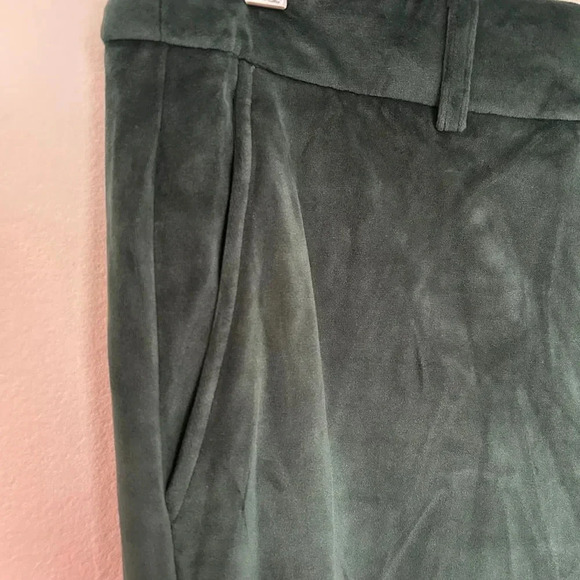 Maison d'Amélie Emerald Green Velvet Dress Pants Straight Leg Holiday Size 10 - Picture 4 of 7